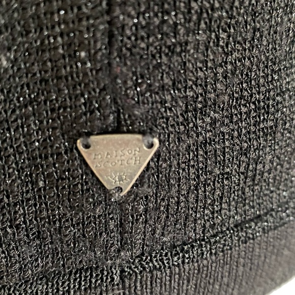 Scotch & Soda Maison Scotch Black Long Sleeve Metallic V Neck Sweater Medium - Picture 4 of 9